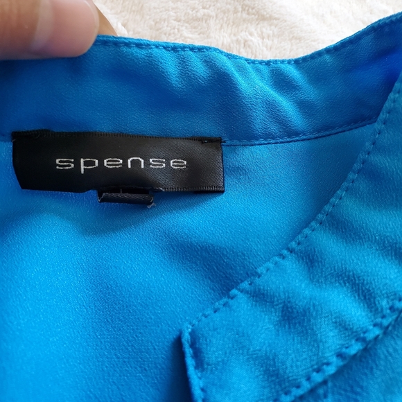 Blue button up with gold accents - Picture 3 of 4